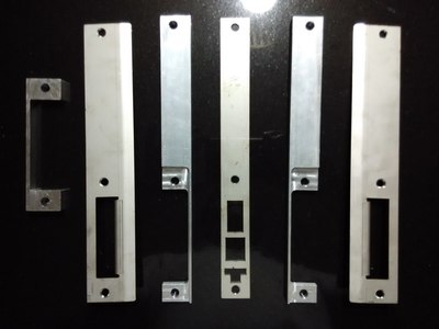 Samsung faceplate, strikeplate and rebate adapter for Samsung digital lock installation on Singapore HDB and condo door.